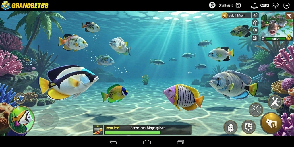 Tampilan gameplay seru dari GRANDBET88 yang penuh aksi Tembak Ikan.