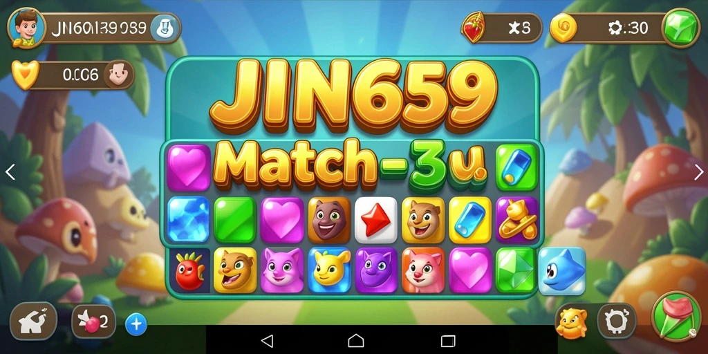 Gameplay seru dan warna-warni dari JIN69 Match-3.