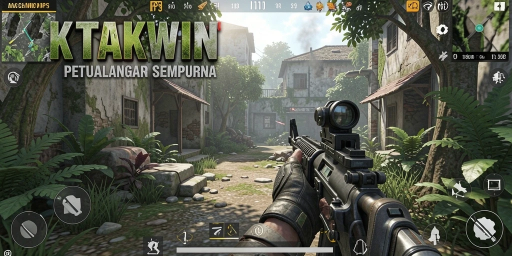 Tangkapan layar dari gameplay seru KATAKWIN di medan perang FPS.