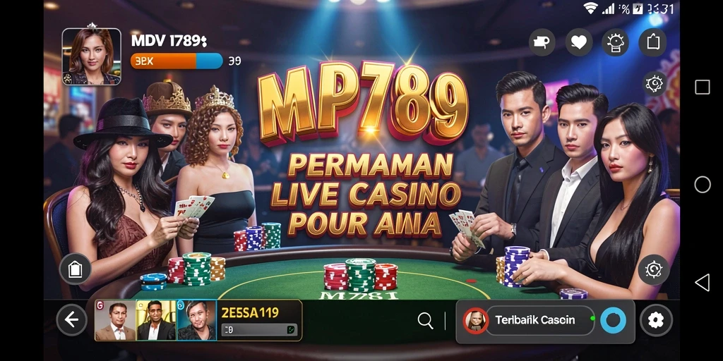 Screenshot gameplay Live Casino MVP789 dengan dealer profesional.