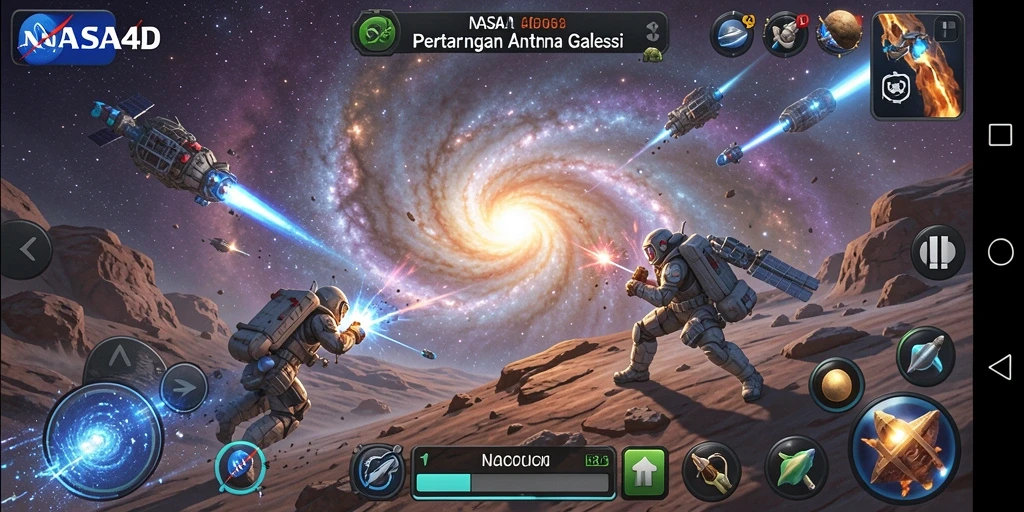 Tampilan gameplay seru dari NASA4D dengan pertarungan antar karakter.