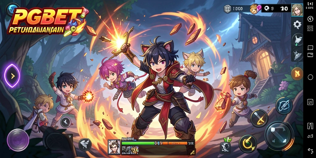 Screenshot PGBET menampilkan karakter anime dalam aksi seru.