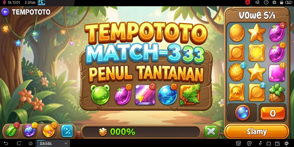 Gameplay seru TEMPOTOTO dengan grafik cerah dan penuh tantangan.