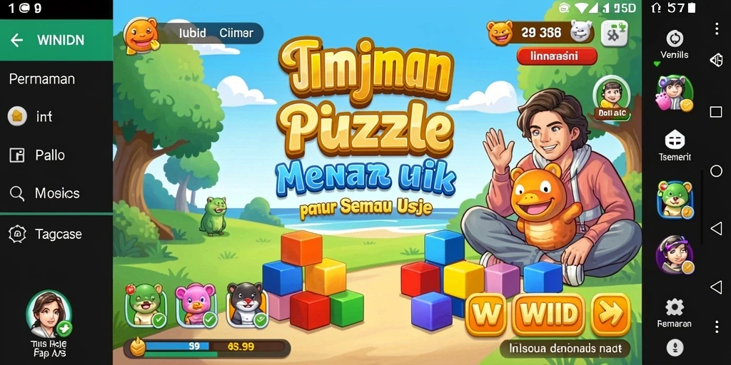 Gameplay seru WINIDN dengan tantangan puzzle menarik.